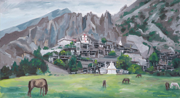 Nepálská horská vesnice ve skále