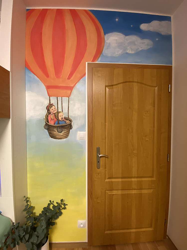 malba na zdi v dětském pokoji