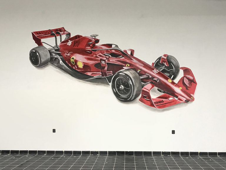 malba na zdi Ferrari