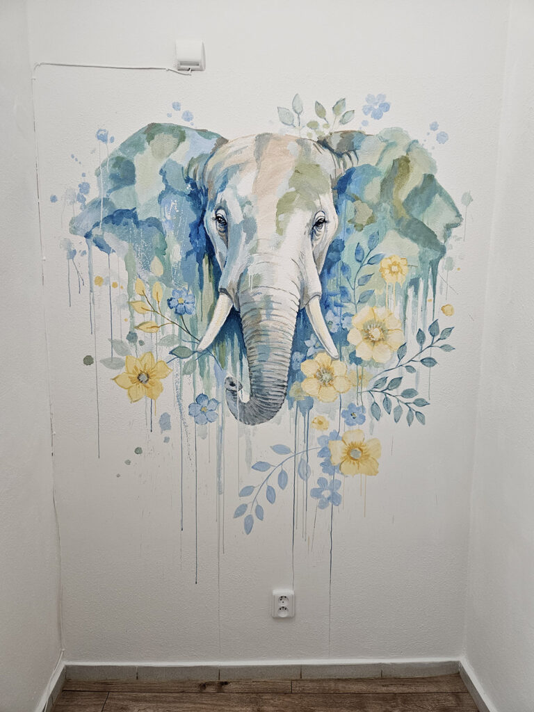 slon abstrakce mural art